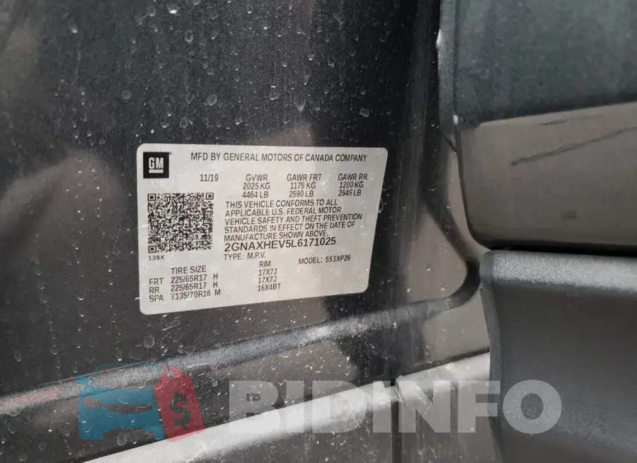 2GNAXHEV5L6171025 Photo# 12