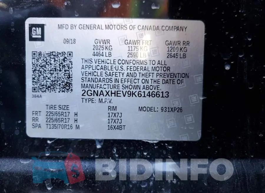 2GNAXHEV9K6146613 Photo# 14