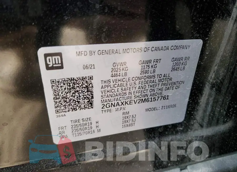 2GNAXKEV2M6157761 Photo# 14