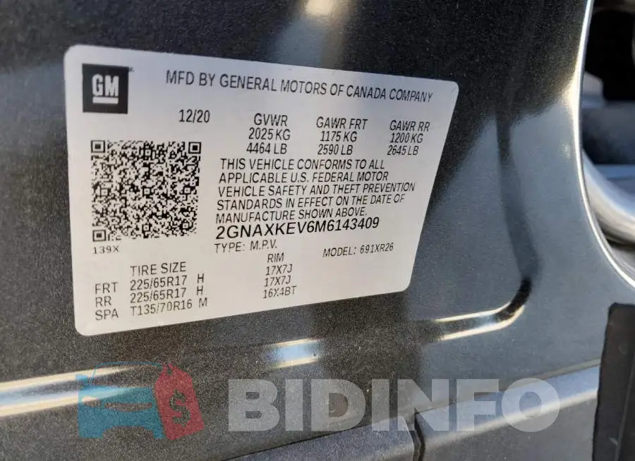 2GNAXKEV6M6143409 Photo# 12