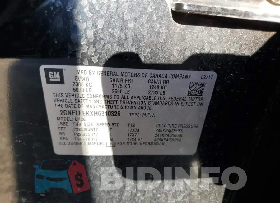 2GNFLFEKXH6310326 Photo# 13