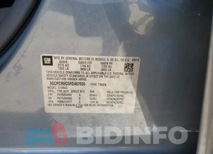 3GCPCREC6FG487609 Photo# 13