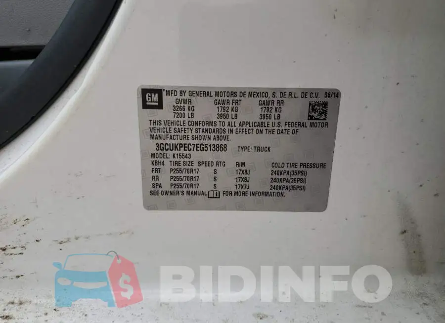 3GCUKPEC7EG513868 Photo# 12