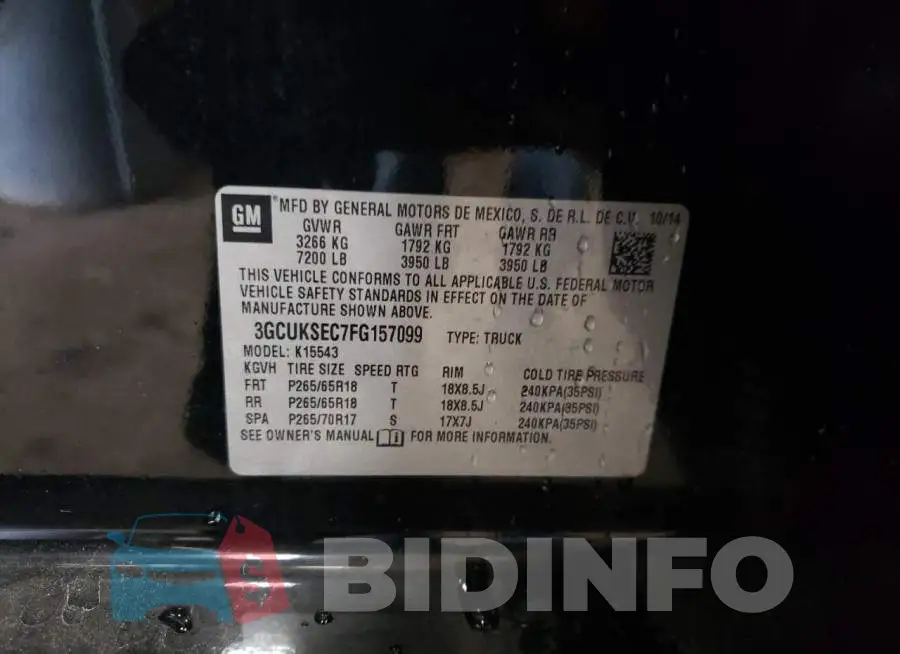 3GCUKSEC7FG157099 Photo# 10
