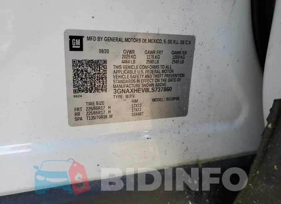 3GNAXHEV8LS737860 Photo# 10