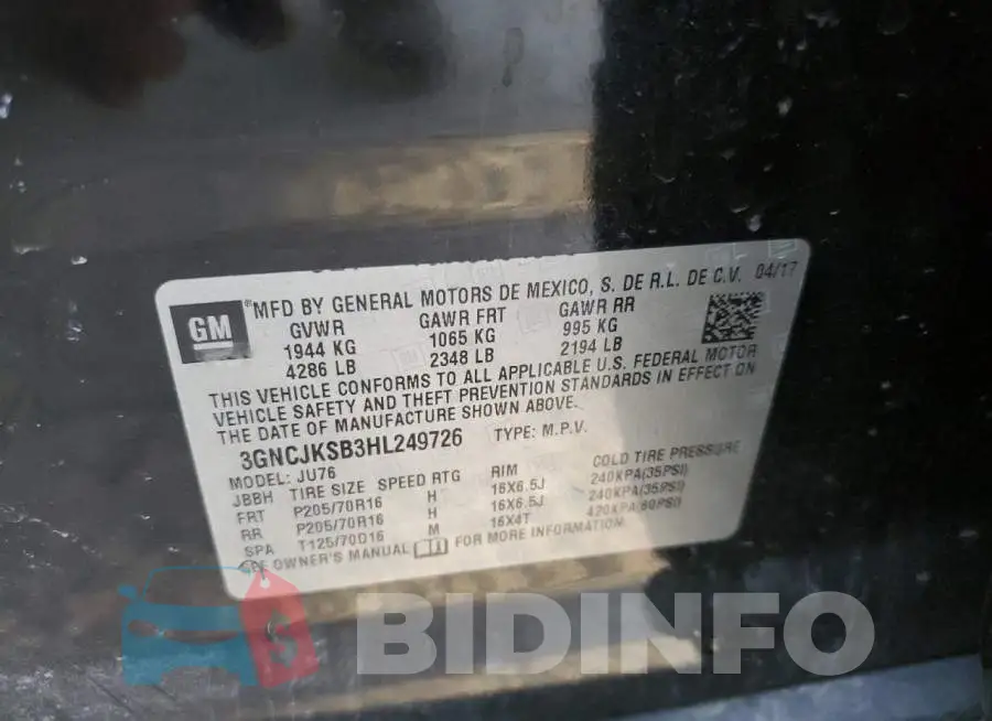 3GNCJKSB3HL249726 Photo# 10