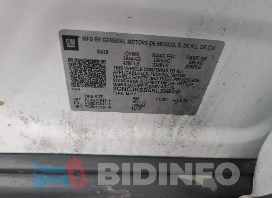 3GNCJKSB5KL398050 Photo# 12