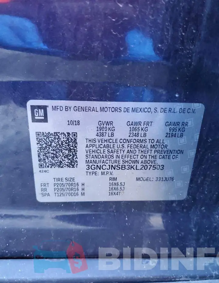 3GNCJNSB3KL207503 Photo# 13