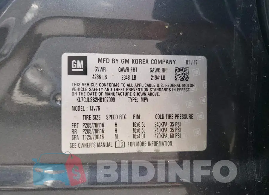 KL7CJLSB2HB107090 Photo# 10