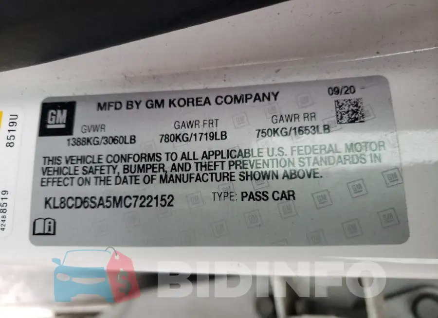 KL8CD6SA5MC722152 Photo# 12