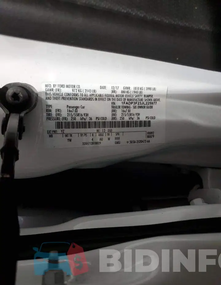 1FADP3F23JL225977 Photo# 12