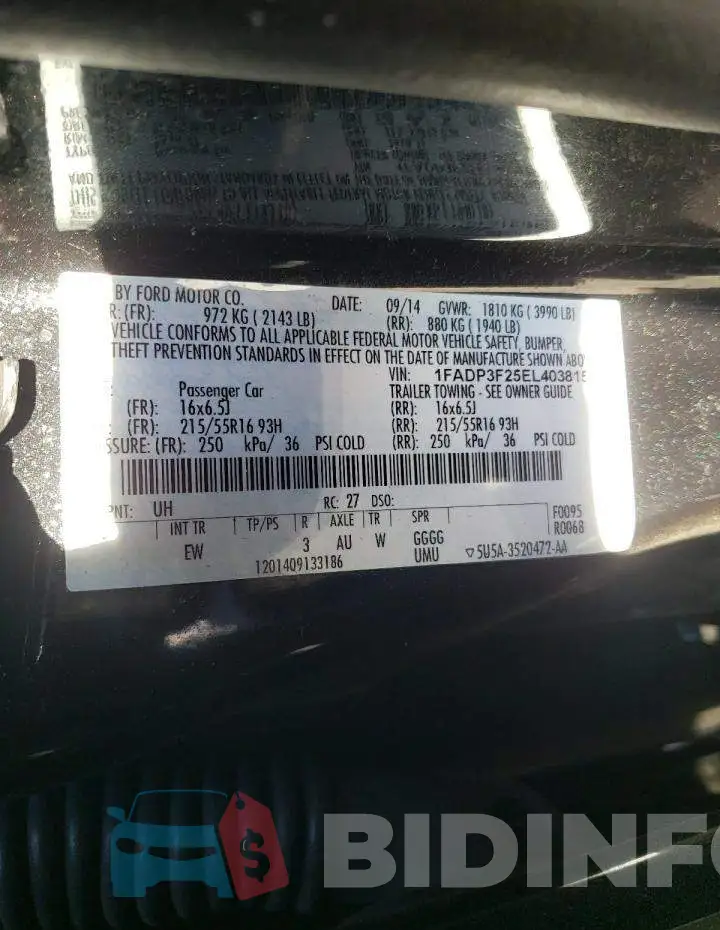 1FADP3F25EL403815 Photo# 12