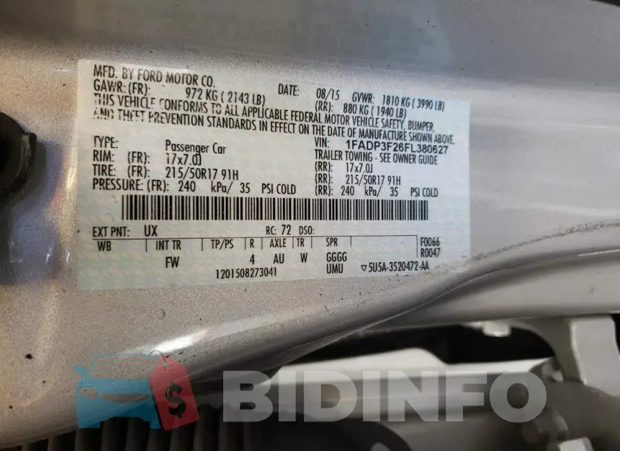 1FADP3F26FL380627 Photo# 12