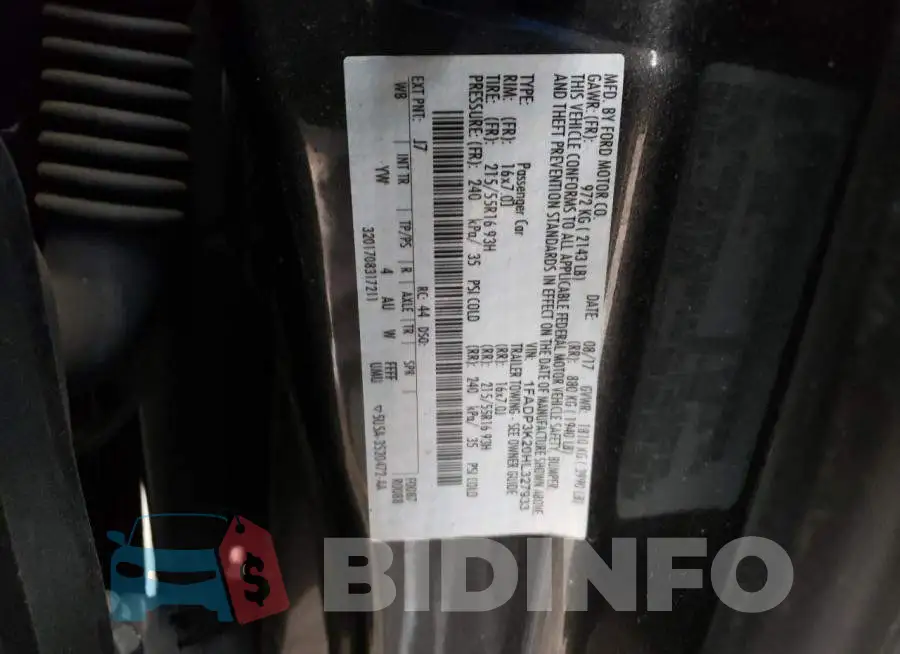 1FADP3K20HL327933 Photo# 12