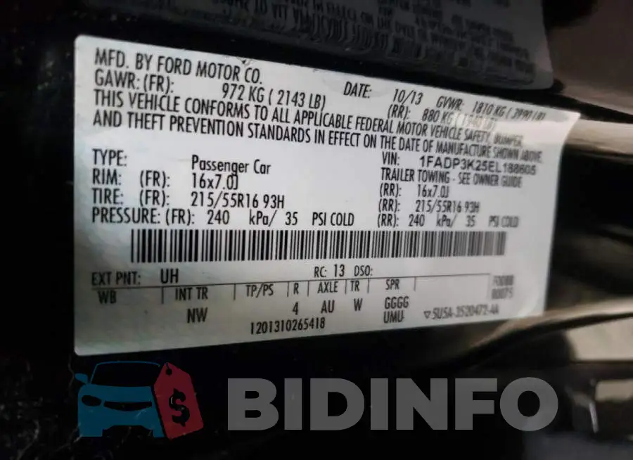 1FADP3K25EL188605 Photo# 12