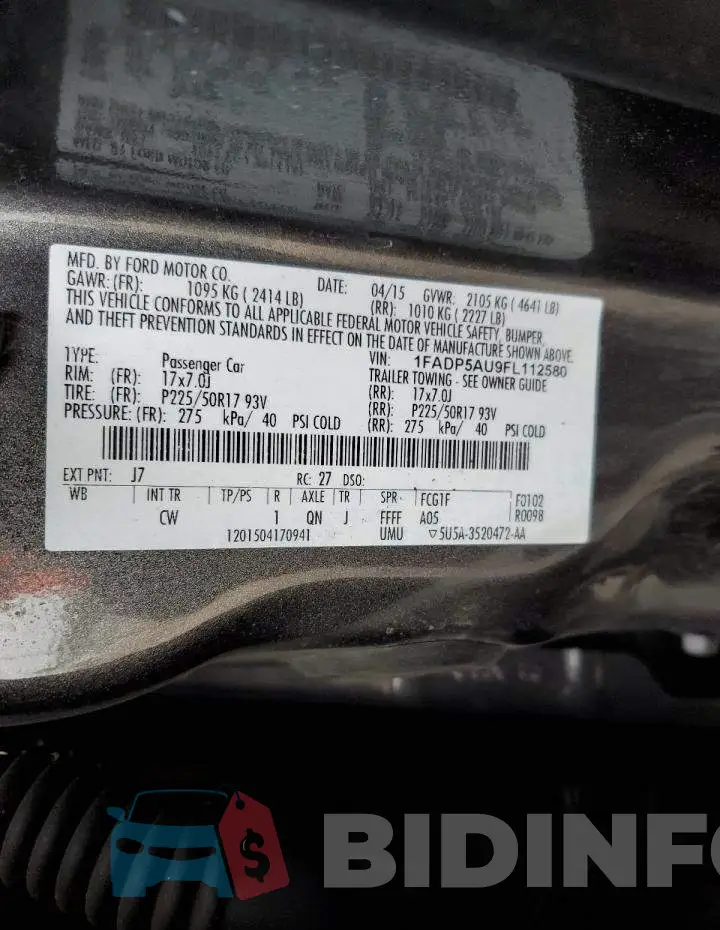 1FADP5AU9FL112580 Photo# 12