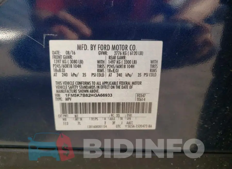 1FM5K7B82HGA66933 Photo# 13