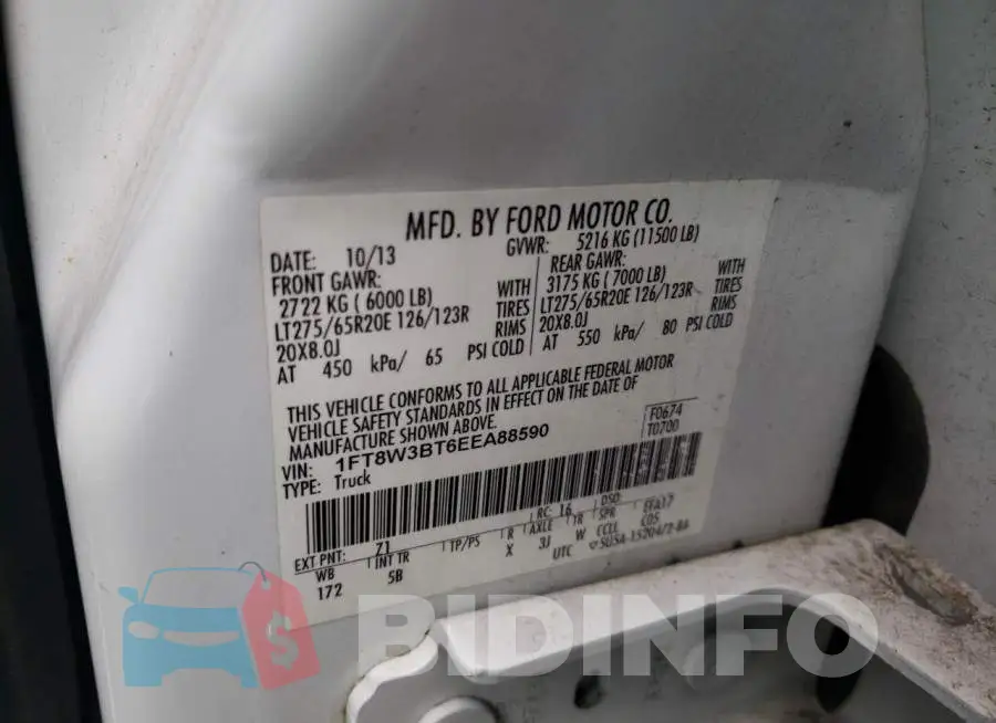 1FT8W3BT6EEA88590 Photo# 12