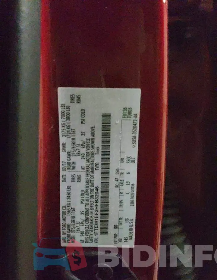 1FTEW1EF2HFB32046 Photo# 12