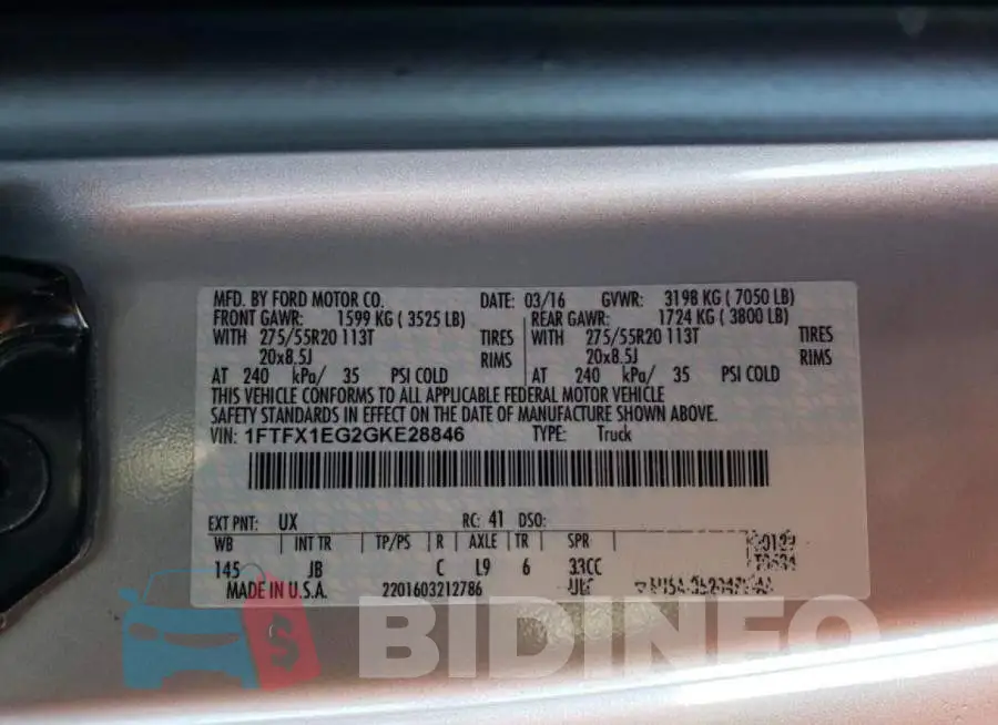 1FTFX1EG2GKE28846 Photo# 12