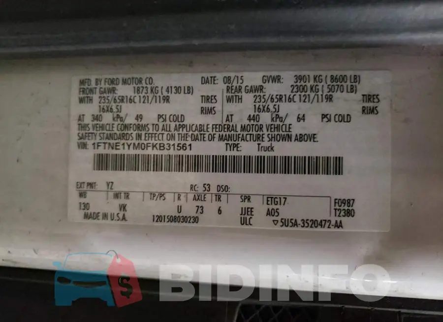 1FTNE1YM0FKB31561 Photo# 13