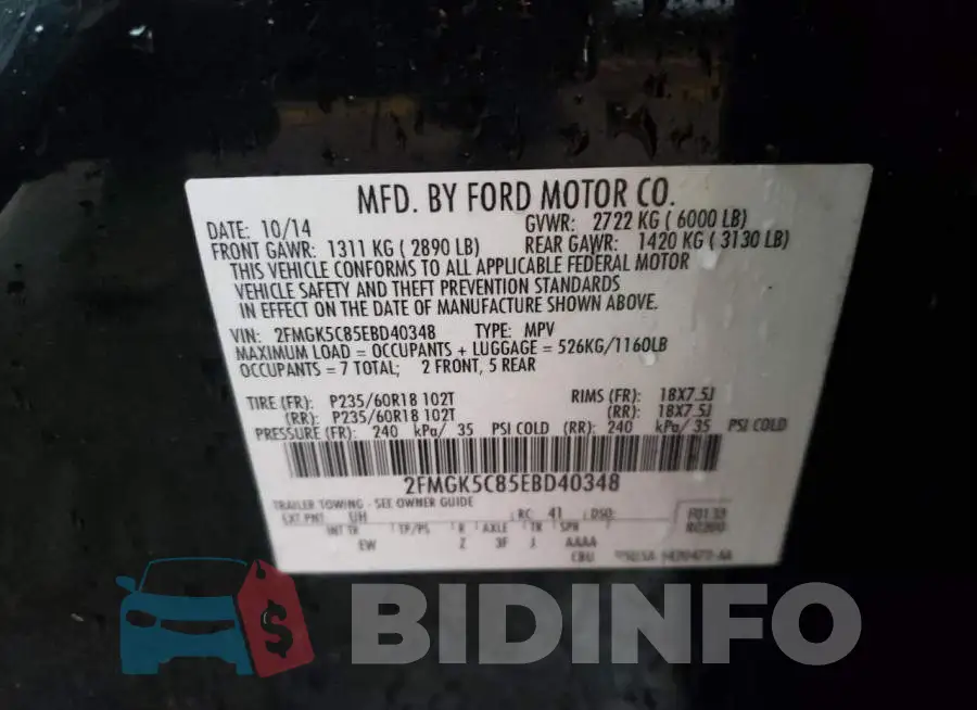 2FMGK5C85EBD40348 Photo# 12