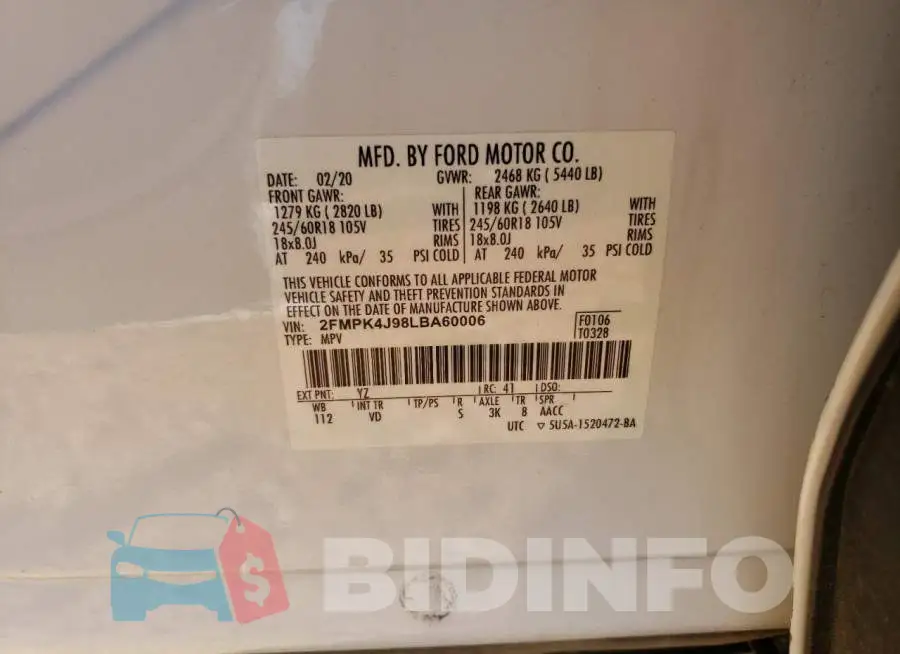 2FMPK4J98LBA60006 Photo# 10