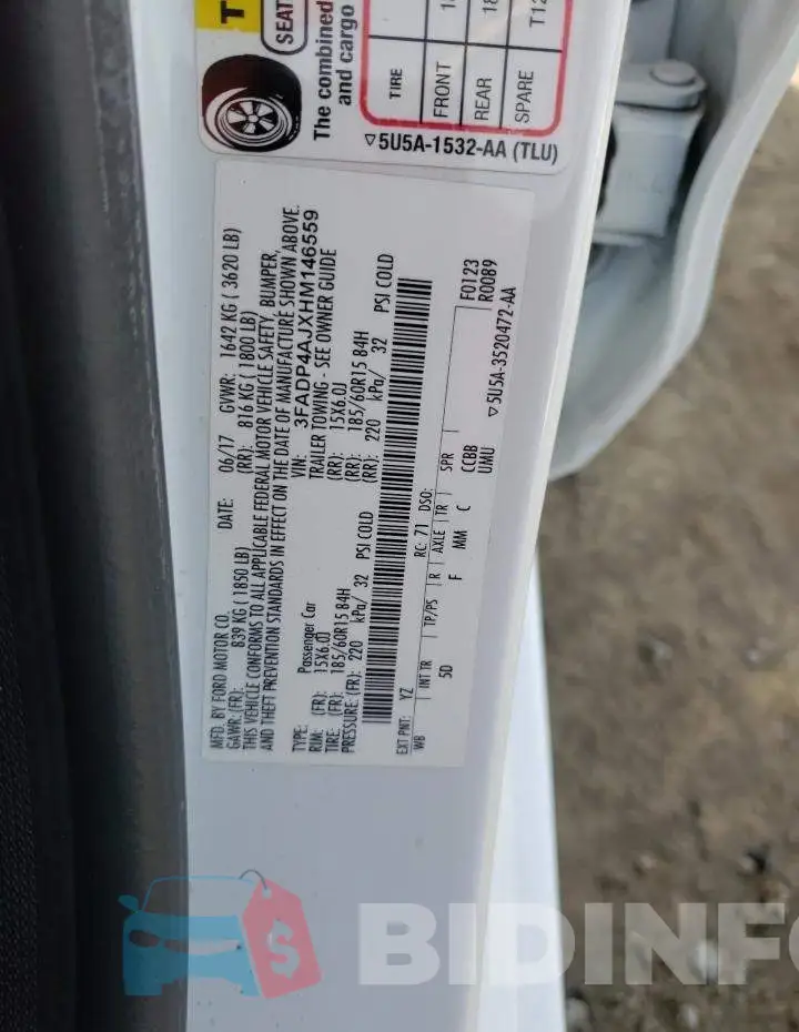 3FADP4AJXHM146559 Photo# 12