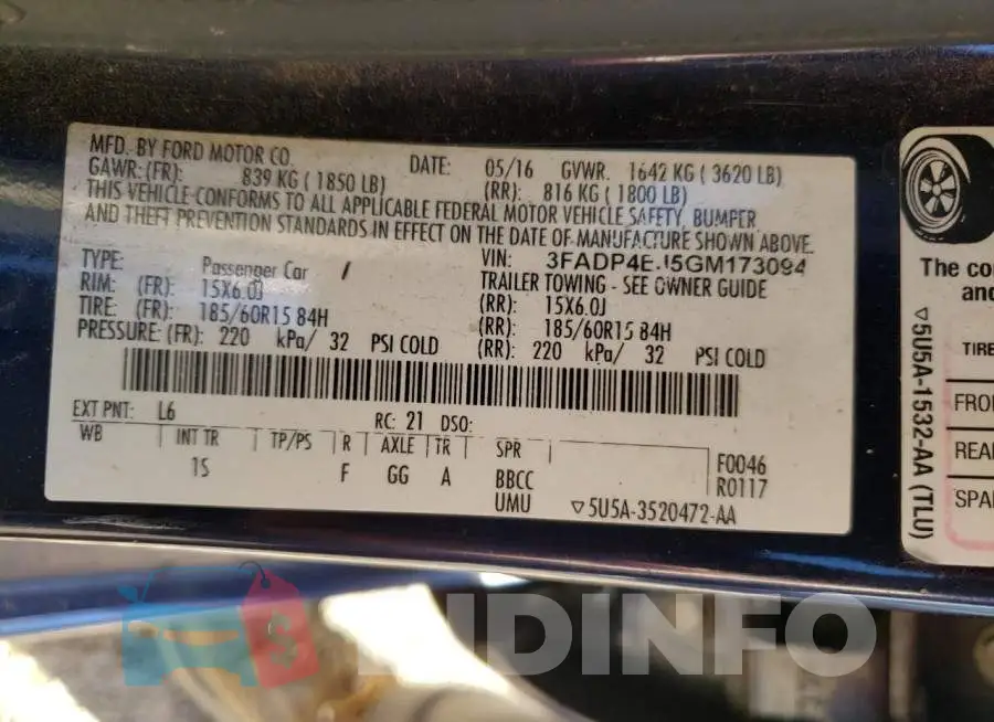 3FADP4EJ5GM173094 Photo# 13