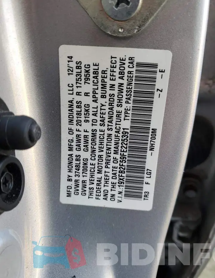 19XFB2F59FE225391 Photo# 12