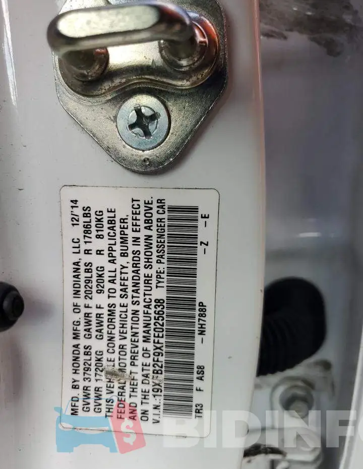 19XFB2F9XFE025638 Photo# 12