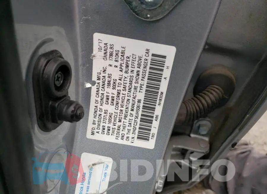 2HGFC2F56JH506186 Photo# 12