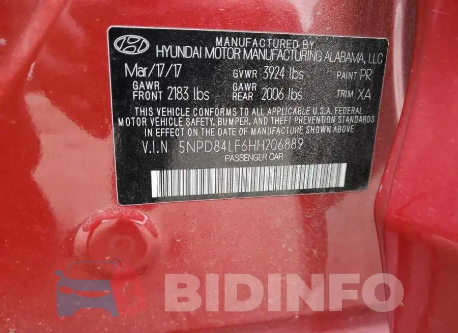 5NPD84LF6HH206889 Photo# 10