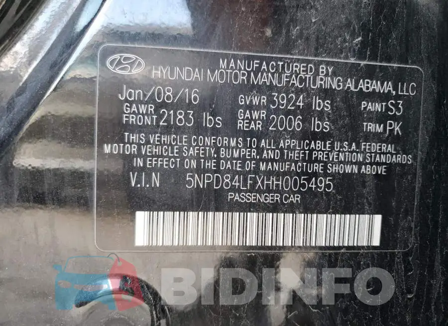 5NPD84LFXHH005495 Photo# 12