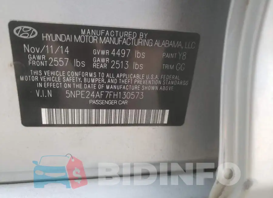 5NPE24AF7FH130573 Photo# 12