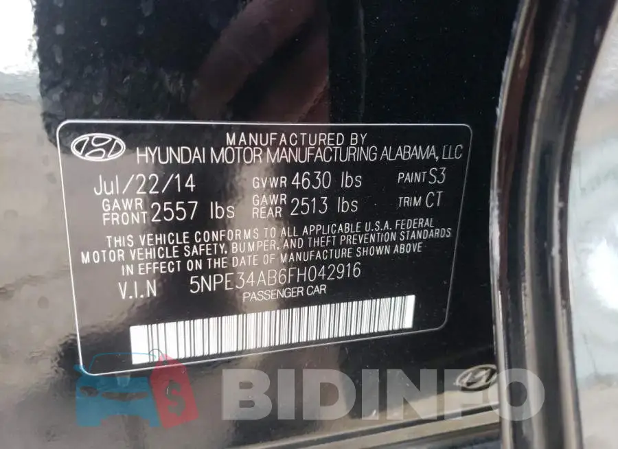 5NPE34AB6FH042916 Photo# 13