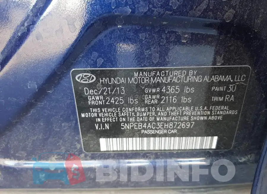 5NPEB4AC3EH872697 Photo# 12