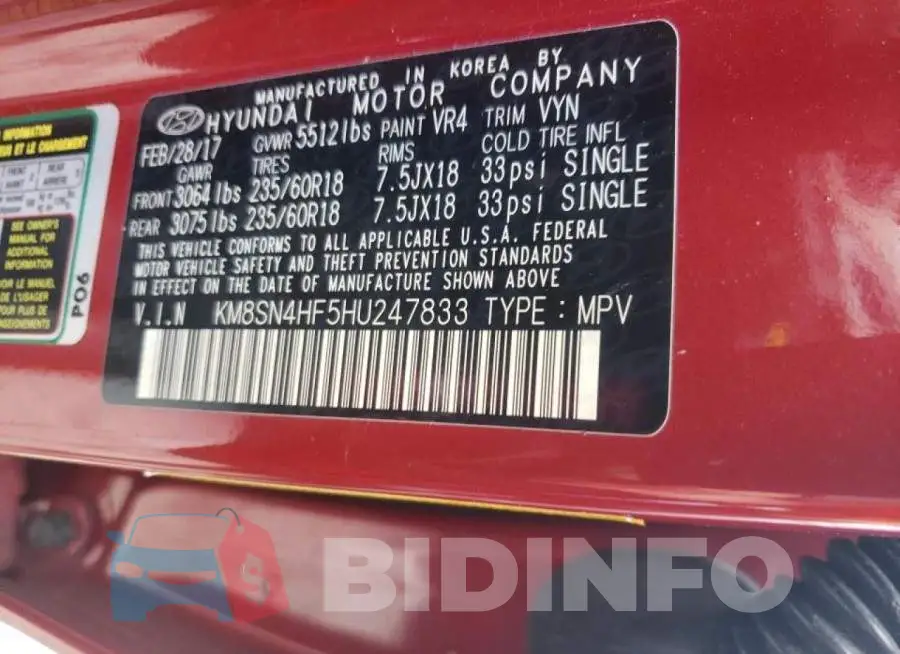 KM8SN4HF5HU247833 Photo# 10
