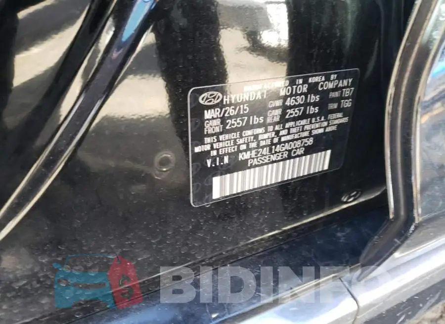 KMHE24L14GA008758 Photo# 12