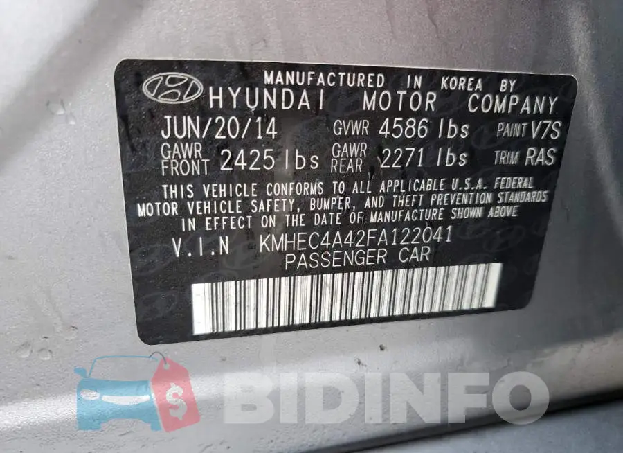 KMHEC4A42FA122041 Photo# 13