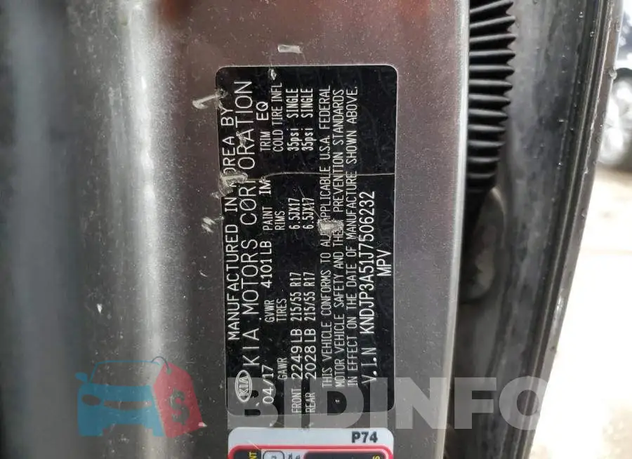 KNDJP3A51J7506232 Photo# 12