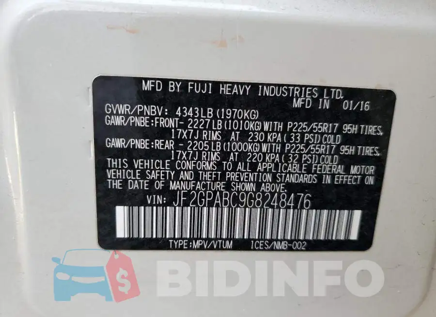 JF2GPABC9G8248476 Photo# 14