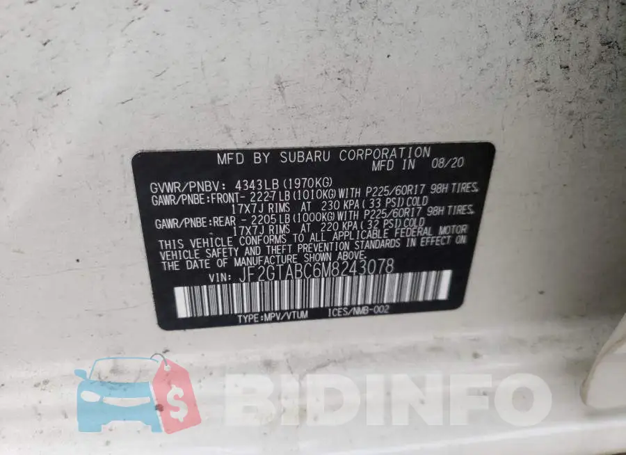 JF2GTABC6M8243078 Photo# 10