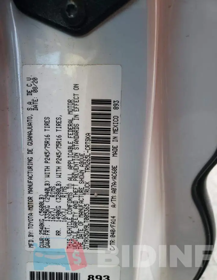 3TYRX5GN9LT005365 Photo# 12