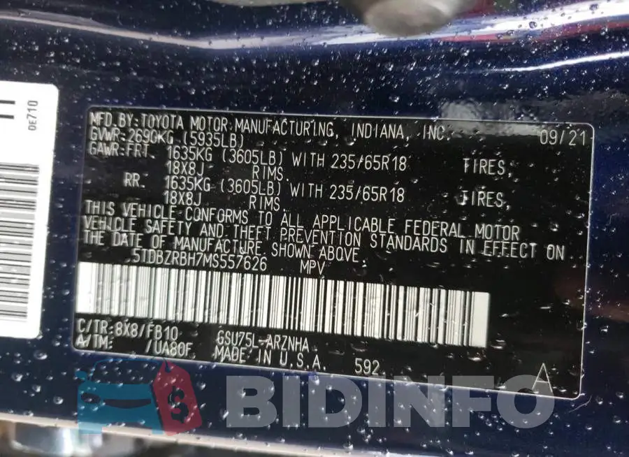 5TDBZRBH7MS557626 Photo# 13
