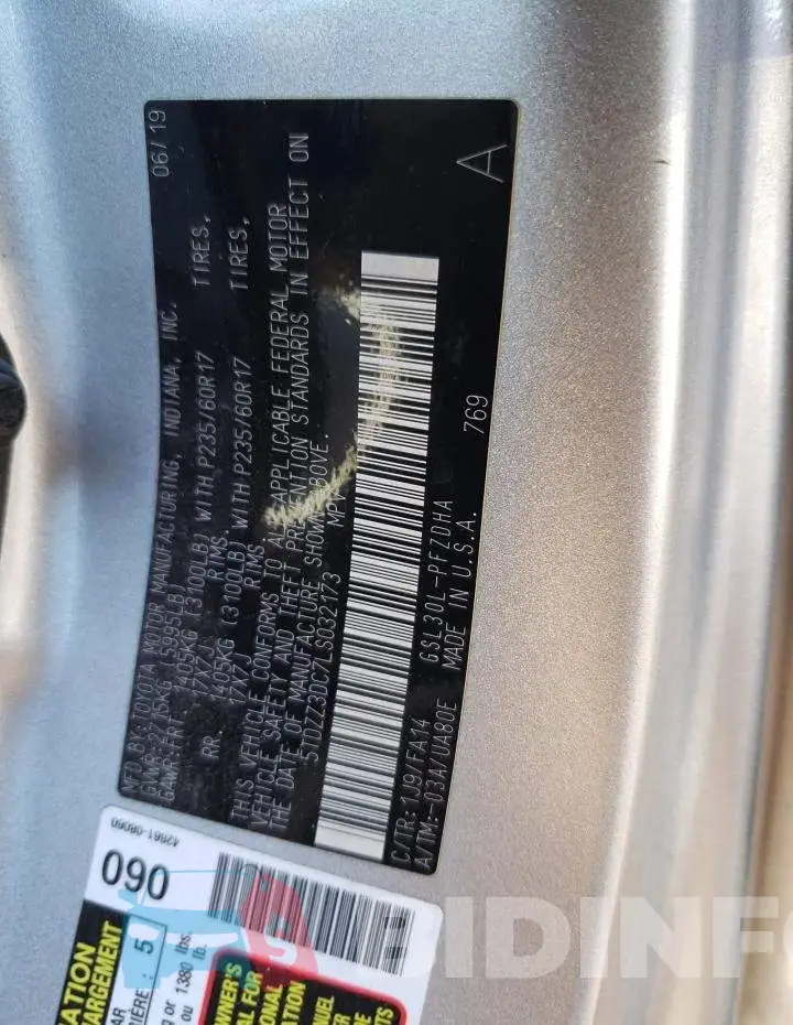 5TDZZ3DC7LS032173 Photo# 13