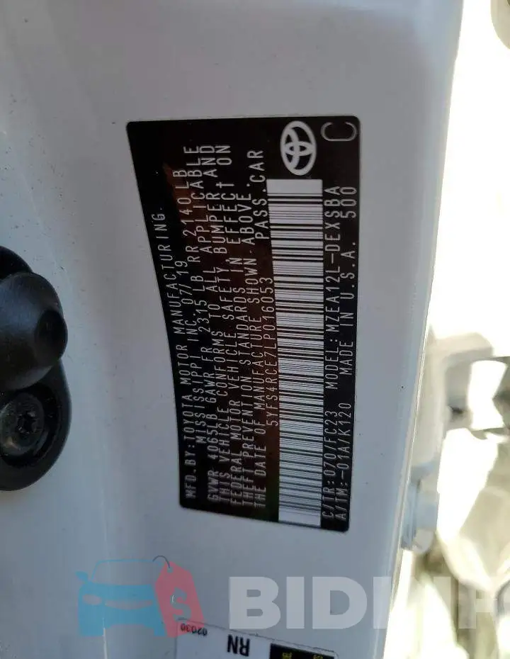 5YFS4RCE7LP016053 Photo# 10