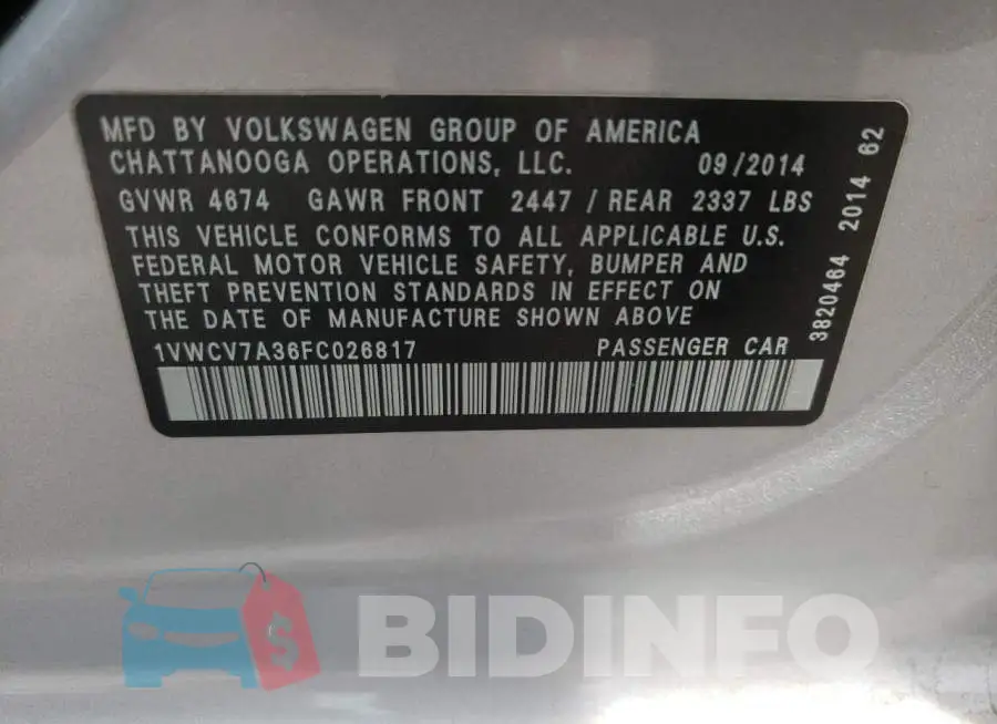 1VWCV7A36FC026817 Photo# 10