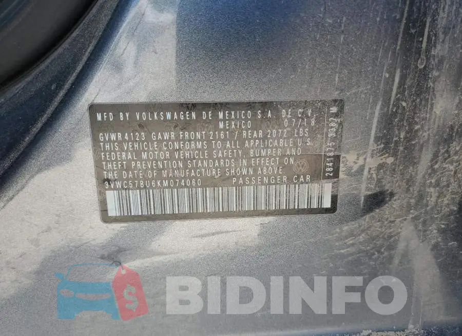 3VWC57BU6KM074060 Photo# 10