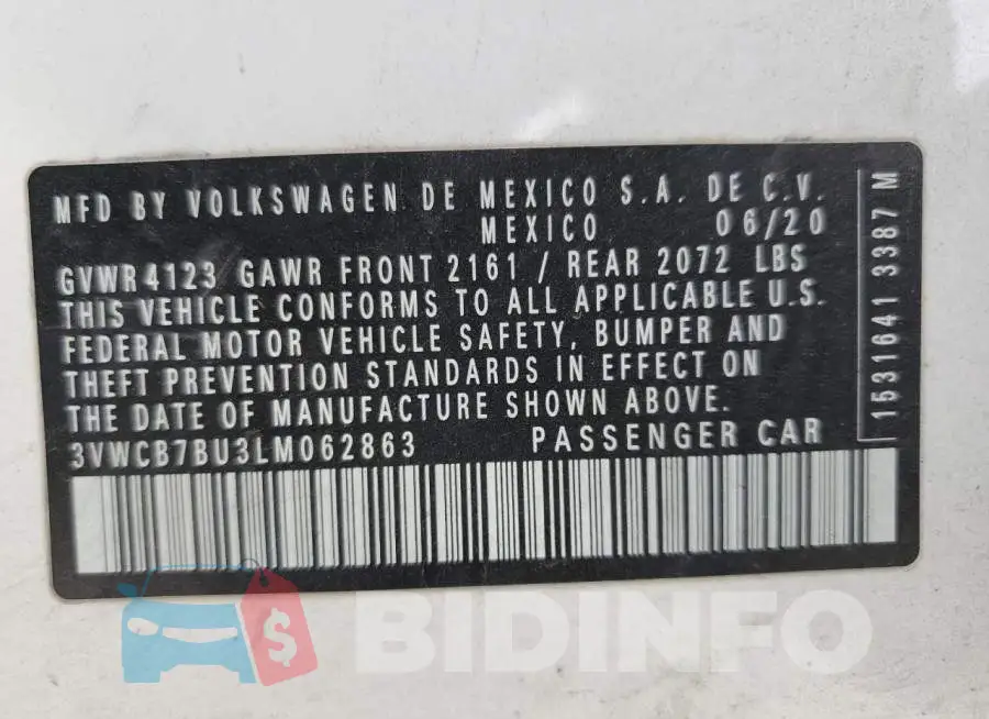 3VWCB7BU3LM062863 Photo# 10